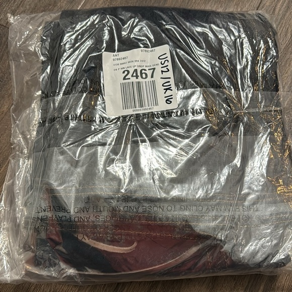 NWT! Anthropologie Pilcro Lace-Up Drop-Waist Denim Midi Skirt - Multiple🧡 - Picture 7 of 8